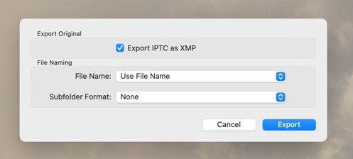 Export settings